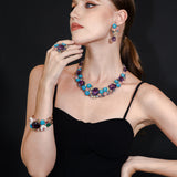 Gemstone Ornate Flower Garden Custom-Made Earrings