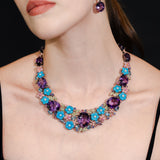 Gemstone Ornate Flower Garden Custom-Made Necklace