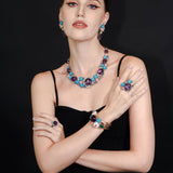 Gemstone Ornate Flower Garden Custom-Made Ring