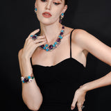 Gemstone Ornate Flower Garden Custom-Made Necklace