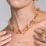 Gemstone Flower Custom-Made Necklace