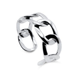 Sterling Silver Oval Chain Link Cuff Bracelet