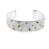 Sterling Silver Rustic Fantasy Sapphire Cuff