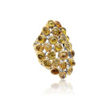 Sapphire Cluster Lattice Sea Reef Wide Ring