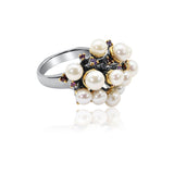 White Cultured Pearl Sea Reef Cluster Ring