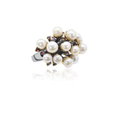 White Cultured Pearl Sea Reef Cluster Ring