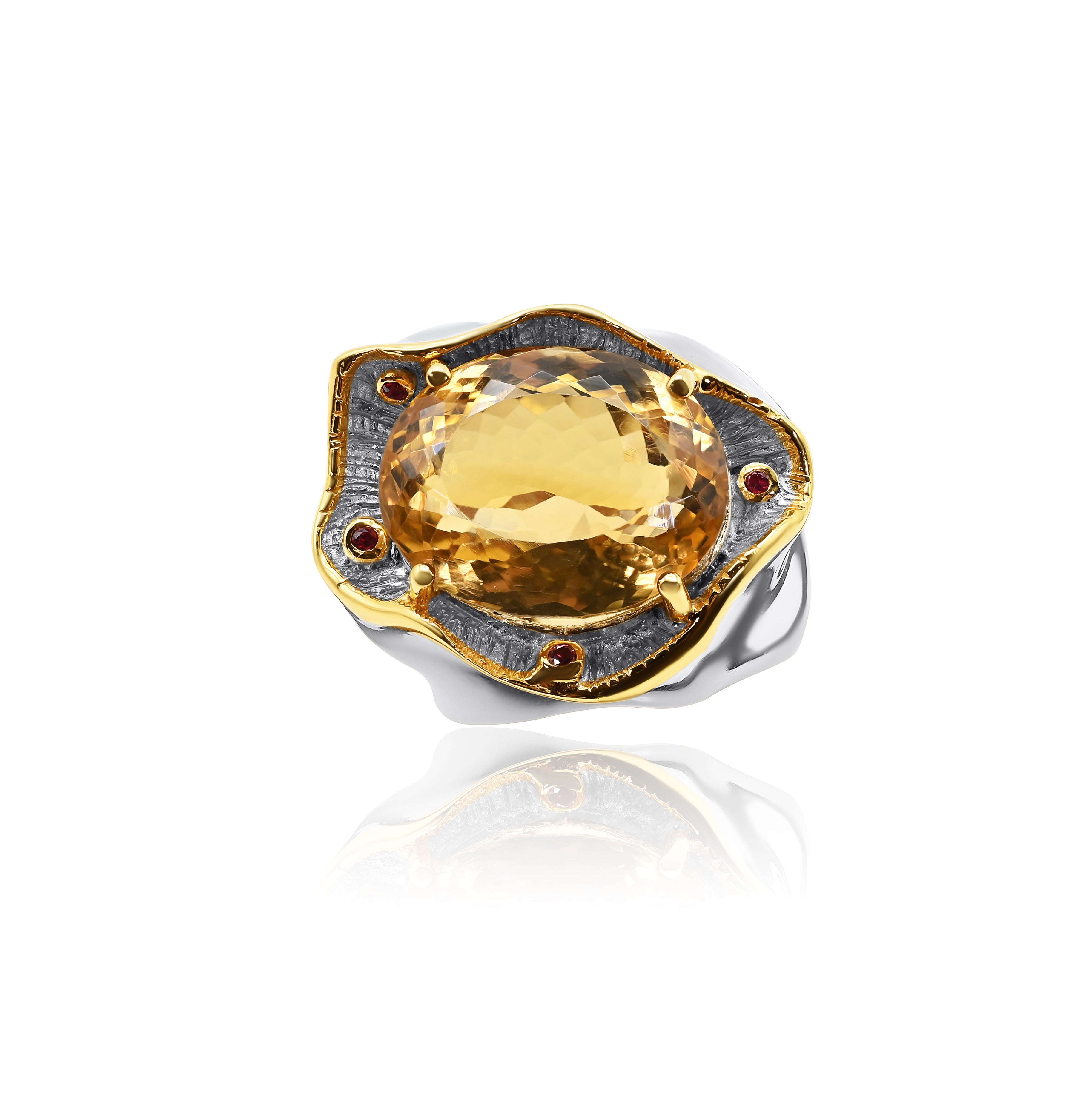 Citrine Sapphire Ring