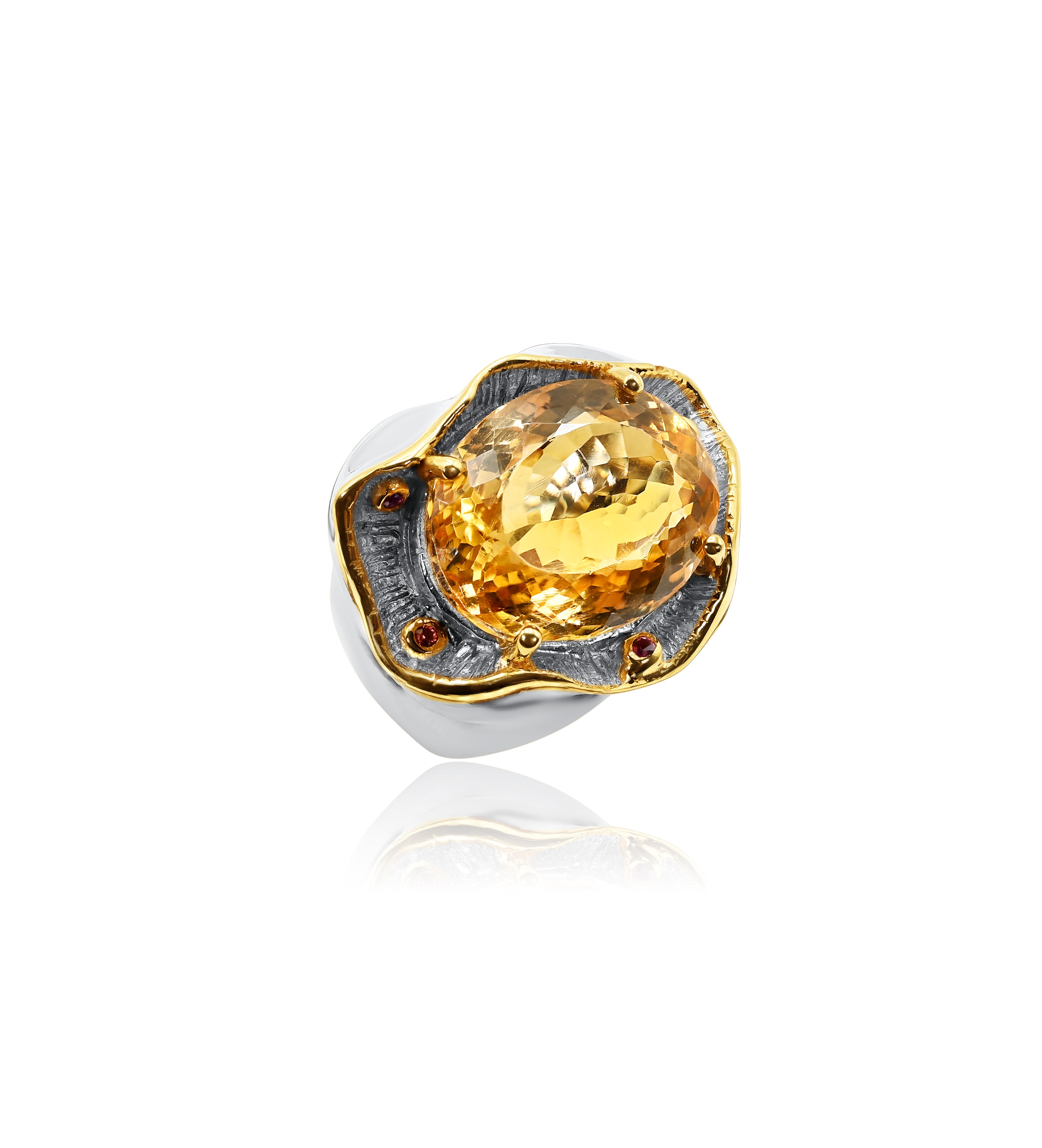 Citrine Sapphire Ring