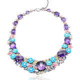 Gemstone Ornate Flower Garden Custom-Made Necklace