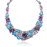 Gemstone Ornate Flower Garden Custom-Made Necklace