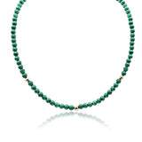 6mm Malachite & 14K Gold Beads Necklace