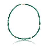 6mm Malachite & 14K Gold Beads Necklace