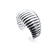 Wide Dome Cuff Bracelet Sterling Silver