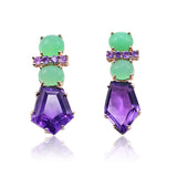 Amelia Amethyst Chrysoprase Detachable Earrings