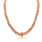 Peach Moon Stone Vermeil Beads Necklace
