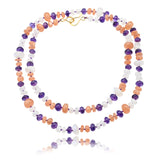 Amethyst Moonstone Long Necklace