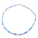 Multi Color Faceted Ethopian Opal Beads Necklace 14K Gold
