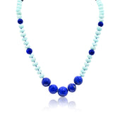 Amazonite Lapis Lazuli Beads Necklace Vermeil