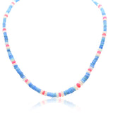 Multi Color Faceted Ethopian Opal Beads Necklace 14K Gold