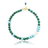 Kyan Malachite Baroque Pearl Turquoise Statement Necklace