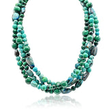 Doris 4 Strands Green Blue Statement Necklace