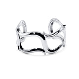 Wide Manhattan Beach Ocean Wave Cuff Bracelet