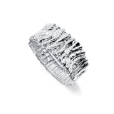 Folded Metal Free Form Textured Bracelet Sterling Silver