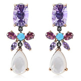 Amethyst Moonstone Dangle Drop Earrings