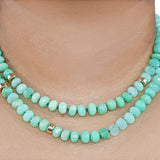 Chrysoprase 14K Gold Beads Necklace 34"