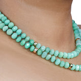 Chrysoprase 14K Gold Beads Necklace 34"