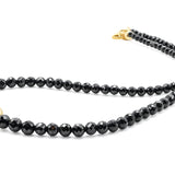 Black Spinel Necklace with Gold-Filled Accents