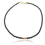 Black Spinel Necklace with Gold-Filled Accents