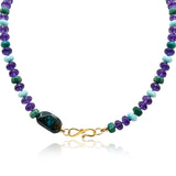 Mixed Color Amethyst Amazonite Chrysocolla Necklace