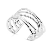 Sterling Silver Open Multi-Layer Cuff Bracelet