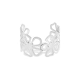 Sterling Silver Hibiscus Trellis Open Cuff