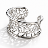 Sterling Silver Openwork Statement Cuff Bracelet
