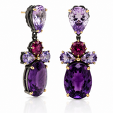 Lavender Amethyst & Pink Topaz Statement Earrings