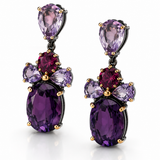 Lavender Amethyst & Pink Topaz Statement Earrings
