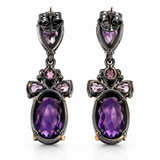 Lavender Amethyst & Pink Topaz Statement Earrings