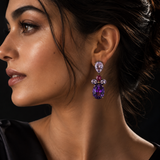 Lavender Amethyst & Pink Topaz Statement Earrings