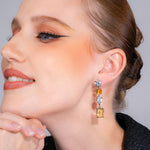 Four Stones Drop Earrings