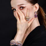 Multi Color Sapphire Tiger Cuff Bracelet