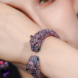 Pink & Blue Sapphire Tiger Cuff Bracelet