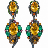 Nocturne Jardin Convertible Citrine & Green Chalcedony Earrings