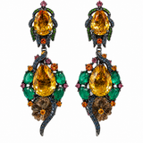 Nocturne Jardin Convertible Citrine & Green Chalcedony Earrings