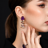The Amara Carved Amethyst & White Topaz Earrings — One of a Kind