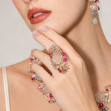 Secret Garden Rose Quartz & Multi-Gemstone Dangle Earrings