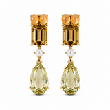 Detachable Lemon Quartz, Citrine & Moonstone Drop Earrings