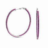Extra Large Pink Sapphire Inside-Out Hoop Earrings