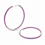 Extra Large Pink Sapphire Inside-Out Hoop Earrings